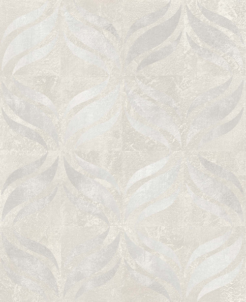 KItchen & Bath Essentials by Brewster 2766-24425 Beallara Light Grey Ogee Wallpaper