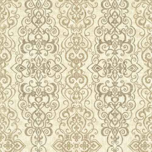 Kenneth James by Brewster 2618-21344 Alhambra Mexuar Taupe Filigree Stripe Wallpaper