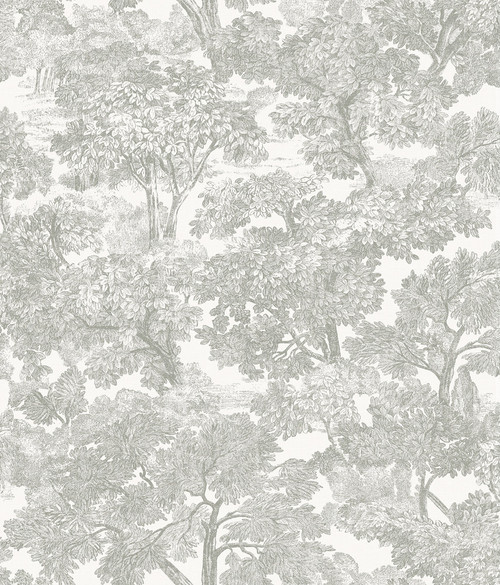 Chesapeake by Brewster 3115-12541 Spinney Grey Toile Wallpaper