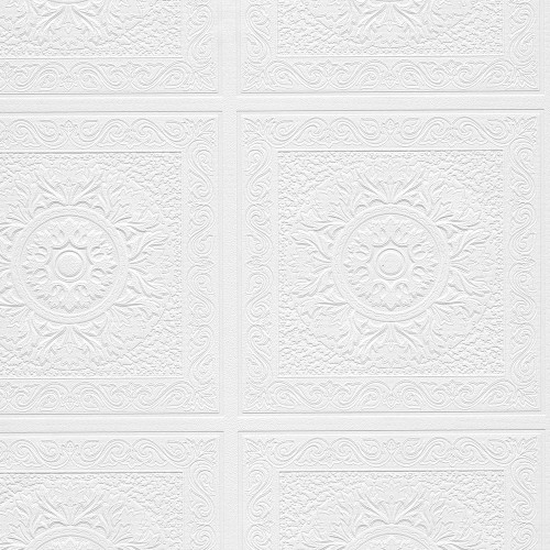 Norwall 48931 Architectural Inspirations Relief Panels Paintable White Wallpaper