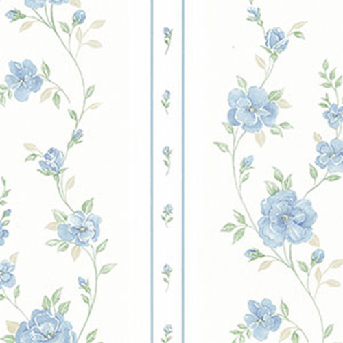 Norwall Wallcoverings Silk Impressions 2 MD29440  In Register Rose Stripe Wallpaper Blue Green