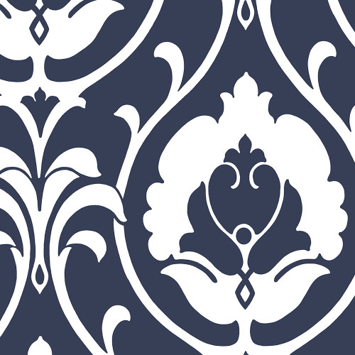 Norwall SH34512 Italian Damask Wallpaper in Navy - 2 Rolls