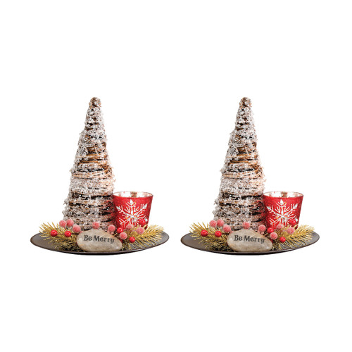 ELK 638701/S2 Pomeroy Be Merry Set of 2 Lighting Trays Glass