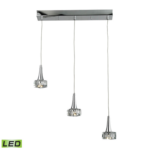 Alea 3 Light LED Pendant In Polished Chrome ELK 17166/3