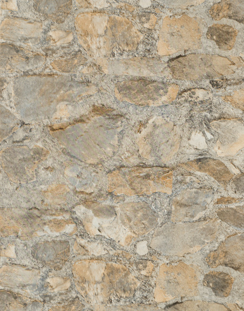 PA130904LW Field Stone Wallpaper Tumbled Tan / Grey from Mediterranean by York Wallcoverings