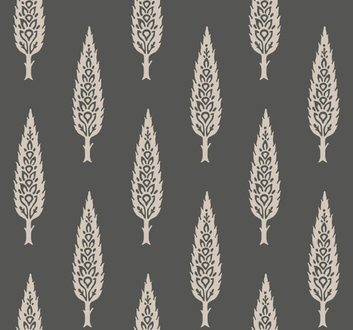 York Wallcoverings SS2607 Silhouettes Juniper Tree Wallpaper Black/Taupe