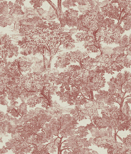 Chesapeake by Brewster 3112-002721 Sage Hill Blyth Red Toile Wallpaper