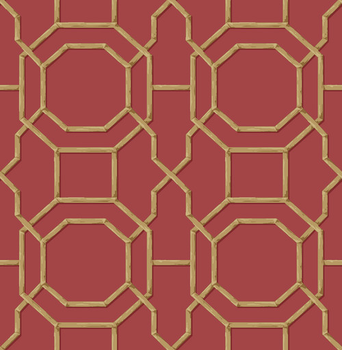 KItchen & Bath Essentials by Brewster 2766-21739 Rumi Red Trellis Wallpaper