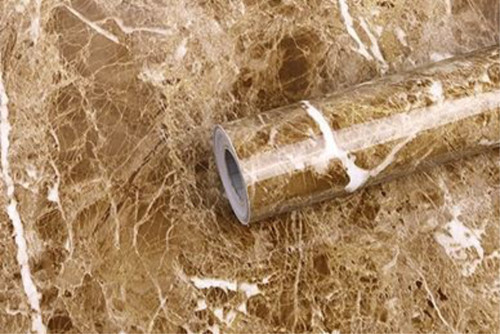 Brown Marble Commercial Grade Contact Paper Self Adhesive Removable 23.50" x 16 ft