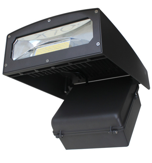 Commercial Wall Pack LED 100W Adjustable Angle 5000K Cool White IP65 Outdoor, Area and Security Lighting