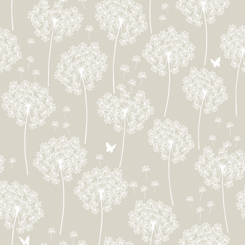 NuWallpaper by Brewster NUW1651 Dandelion Taupe Peel & Stick Wallpaper