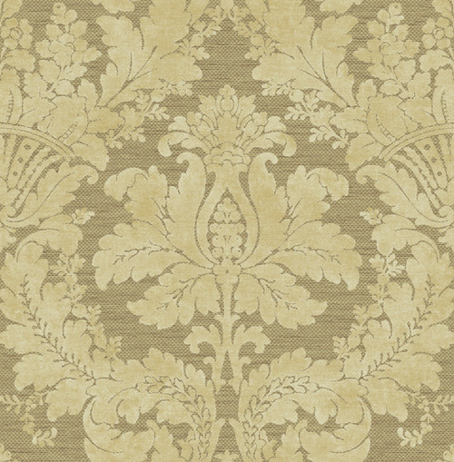 Velvet Damask Wallpaper in Antique Gold RD80301 from Wallquest