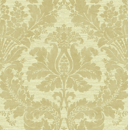 Velvet Damask Wallpaper in Gold RD80305 from Wallquest