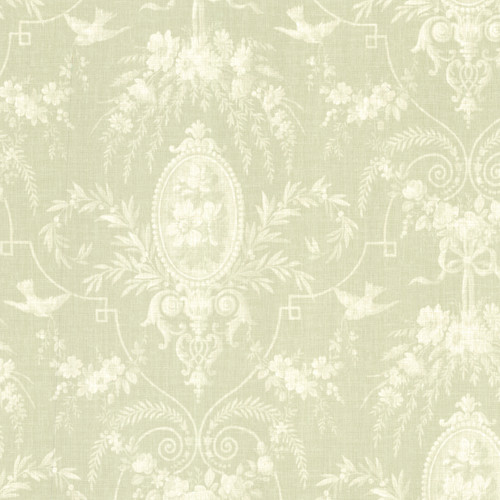 Beacon House by Brewster 302-66817 Flourish Green Cameo Fleur Wallpaper