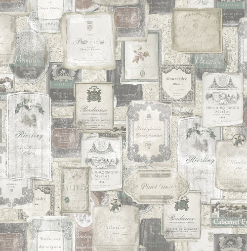 Vintage Wine Wallpaper in Aged Neutral MV81208 from Wallquest