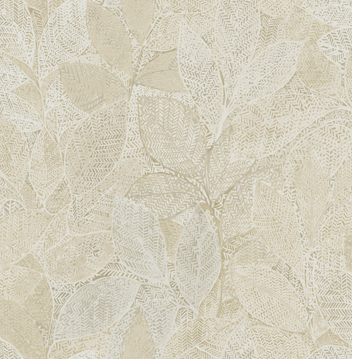 Brewster 2704-22671 For Your Bath III Niabi Gold Leaves Wallpaper