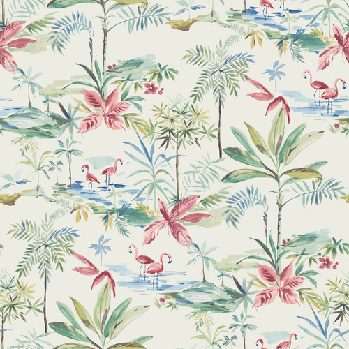 KItchen & Bath Essentials by Brewster 2766-12072 Ibis Multicolor Lagoon Wallpaper