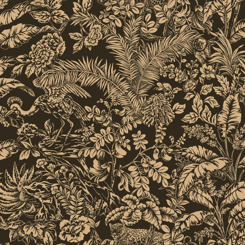 York Wallcoverings ON1621 Botanical Sanctuary Wallpaper Black