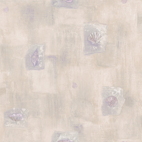 Kitchen & Bath Resource III by Brewster 347-74541 Kesey Purple Seashell Mosaic Wallpaper