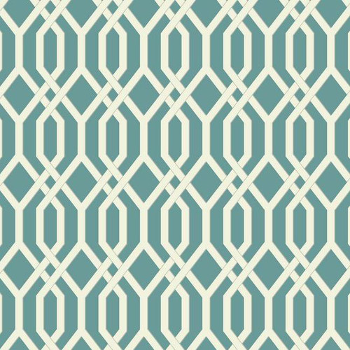 York Wallcoverings GE3684 Ashford Geometrics Garden Pergola Wallpaper Teal, White, Medium Grey