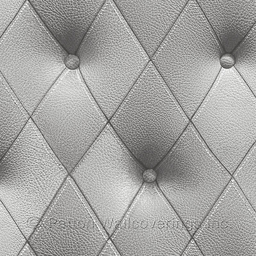 Norwall Wallcoverings LL29571 Illusions 2 Buttonback Gray Silver Wallpaper