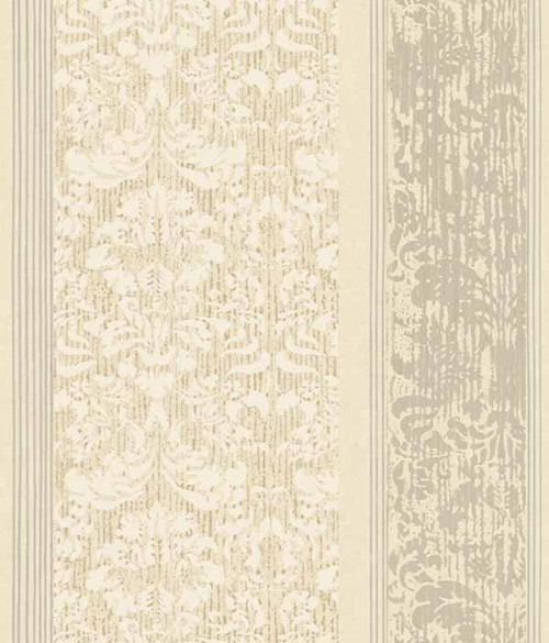 York Wallcoverings AB2188 Black and White Damask Stripe Wallpaper, Cream/Beige