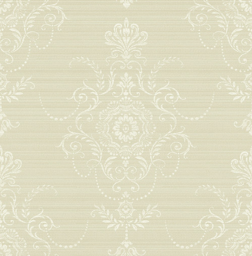 Delicate Damask Wallpaper in Oat FG70302 from Wallquest