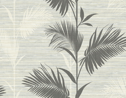 Kenneth James by Brewster PS40300 Palm Springs Away On Holiday Black Palm Wallpaper