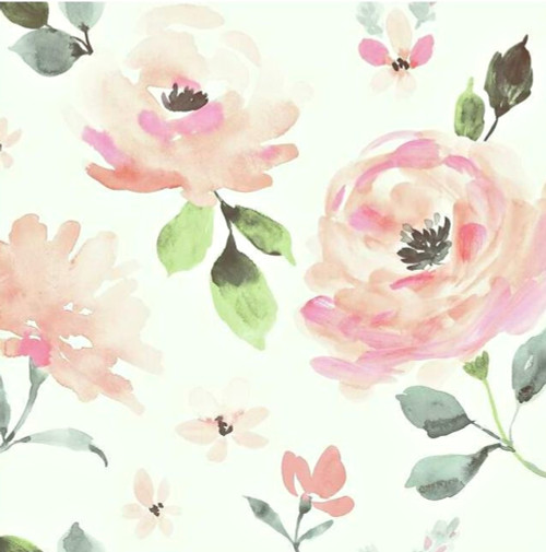 Grace & Gardenia Tropical Blooms Pink  Premium 27 in x 20 ft Peel and Stick Wallpaper