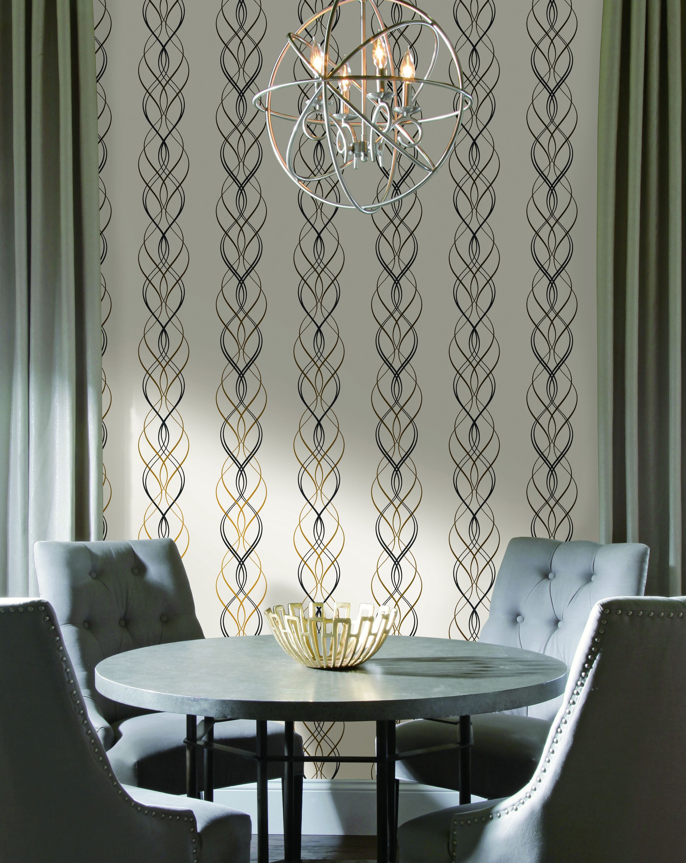 york wallcoverings nw3548 modern metals aurora wallpaper black white gold