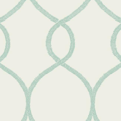 Ronald Redding 24 Karat Laurel Leaf Ogee Wallpaper - Grey