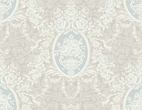 Vintage Cameo Stripe Wallpaper in Classic Blue VC91002 from Wallquest