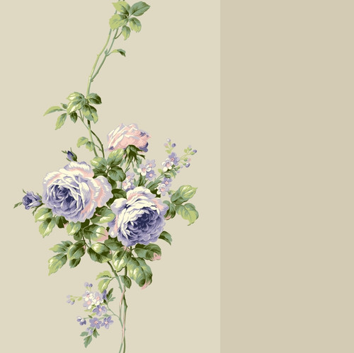 York Wallcoverings BA4569 Casabella II Rose Stripe Wallpaper; Ecru  Pearl/Lavender/White/Blush Pink/Beige/Moss/Blue - The Savvy Decorator