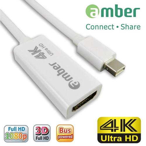 AMBER MDP-11  MINI DISPLAY PORT TO HDMI 4K ADAPTER