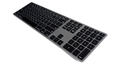 Matias Space grey Wireless Aluminium Keyboard, Mac/Win, Backlit