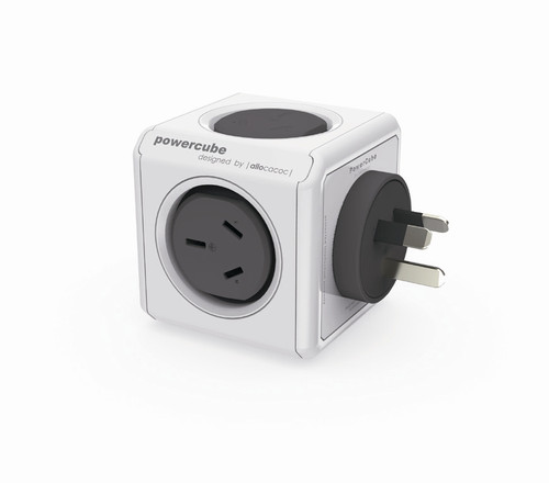 ALLOCACOC POWERCUBE ORIGINAL USB GREY - 2 OUTLETS, 2 USB