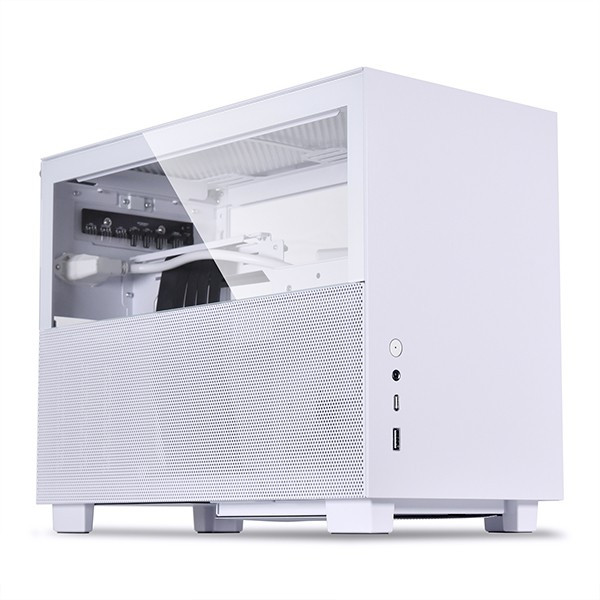 Lian Li Case Q58W4 Q58 Mini tower mini-ITX tempered glass 2x2.5 Case Aluminium White PCIE4.0  No PSU