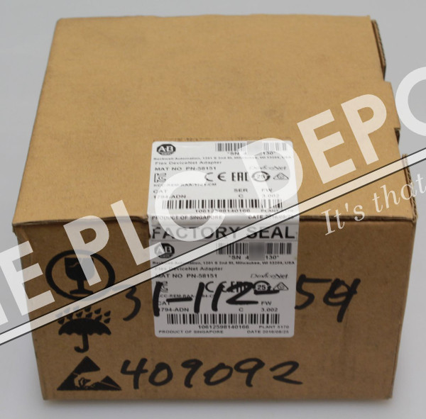 2016 ~SEALED~ Allen Bradley 1794-ADN DeviceNet FLEX I/O 24V DC Media Adapter Mod