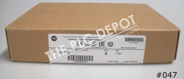 2020 SEALED ALLEN BRADLEY 1756-EN3TR /B 11.001 ControlLogix Ethernet/IP #047