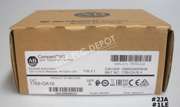 2020 SEALED NEW Allen-Bradley 1769-OA16 CompactLogix 16PT 120/240V AC