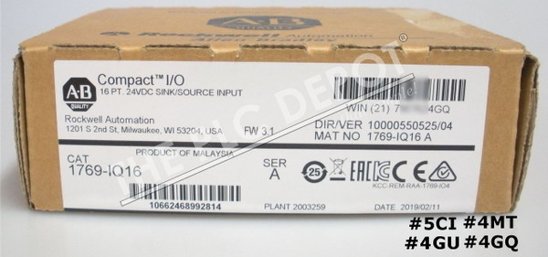 NEW Sealed Allen Bradley 1769-IQ16 CompactLogix Input Module 16-Point 24V DC 