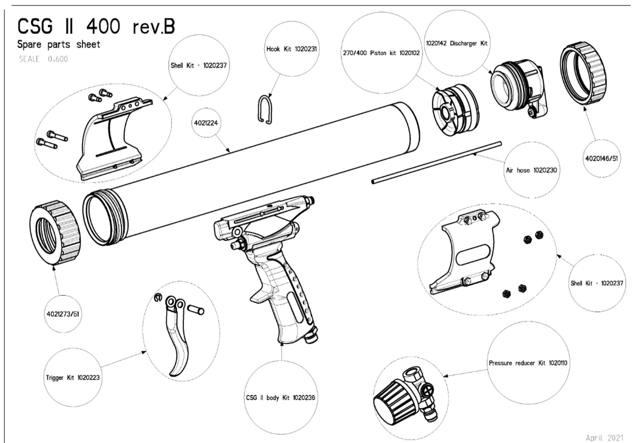 Parts List CSGII400RP 