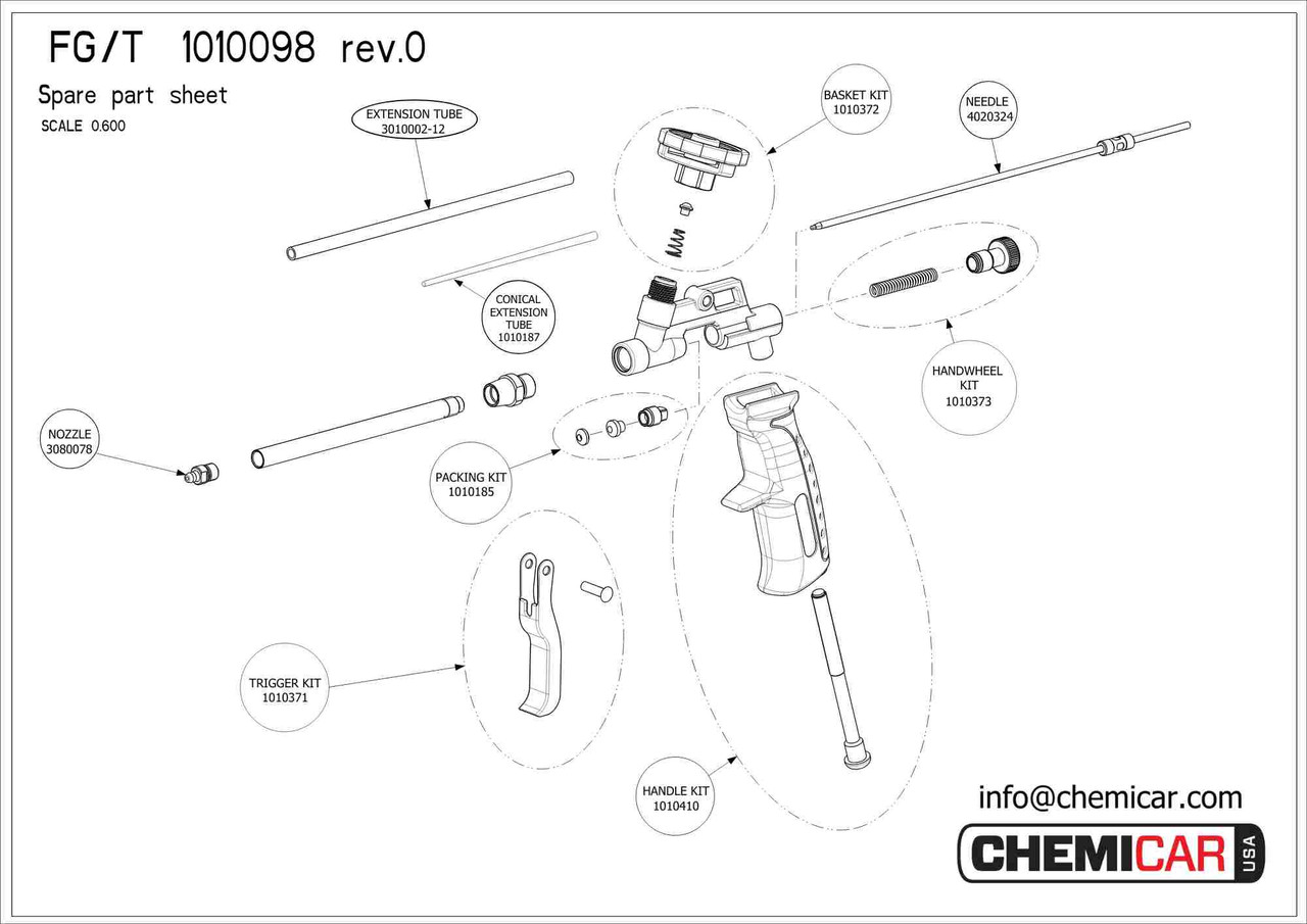 Replacement Parts for FGT, FGE Foam Gun