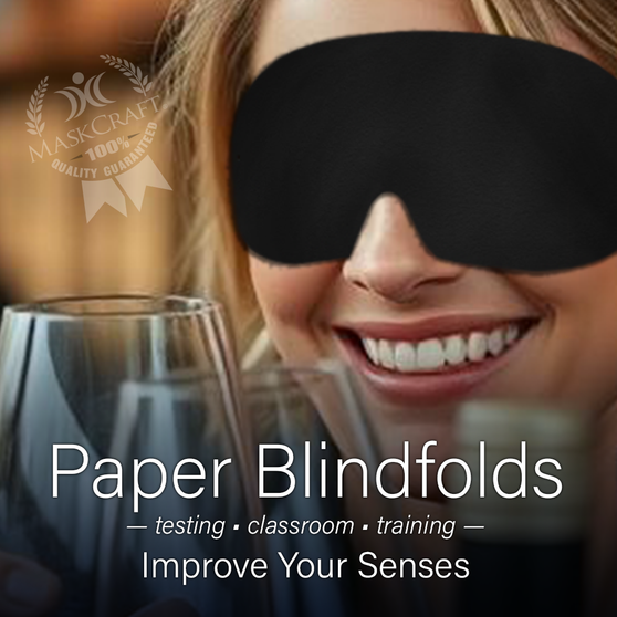 Taste Testing • Training • Health and Beauty! Disposable paper blindfolds are used in dental offices, estheticians rooms, health clinics, spas and more!