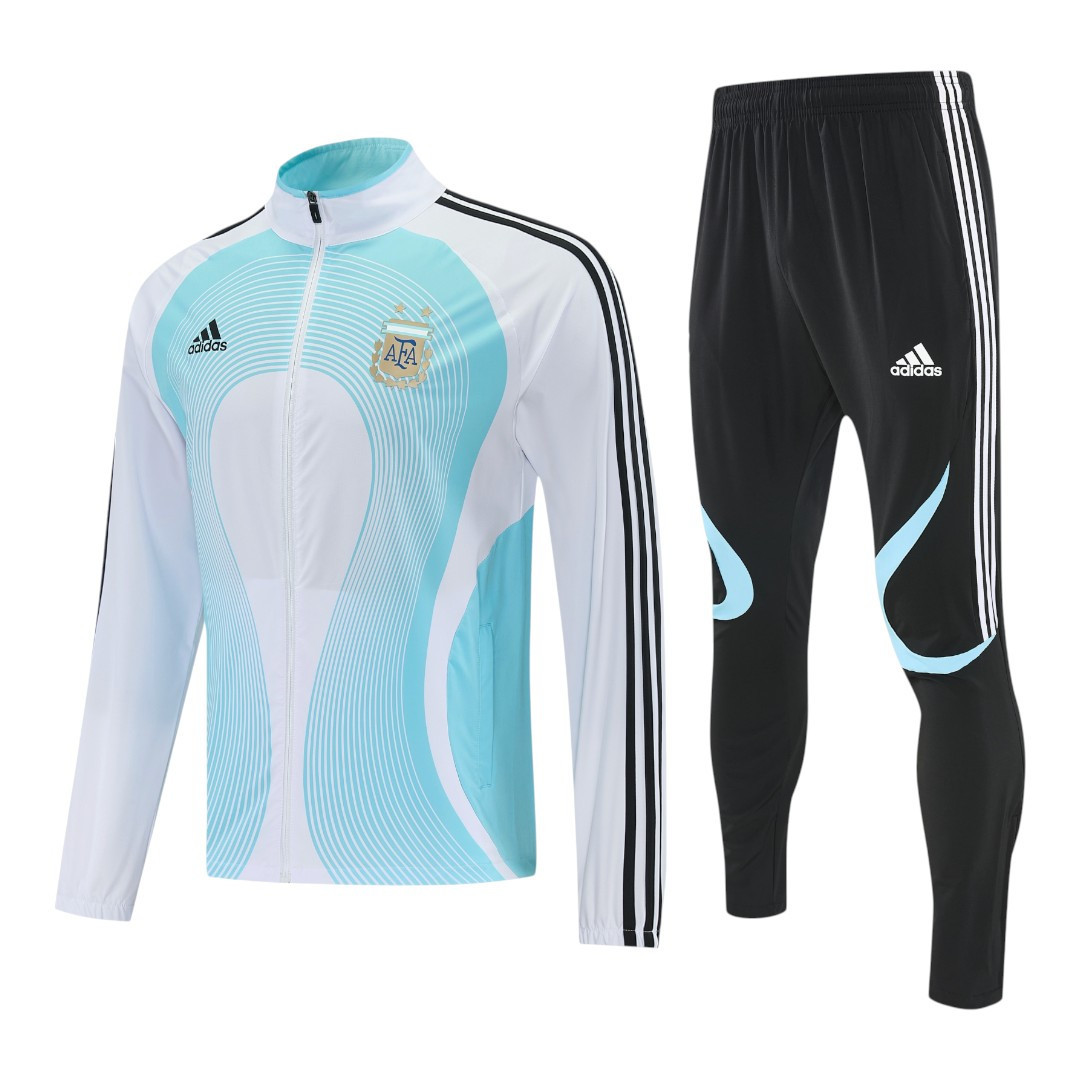 Argentina 2026 Men's Wave White Long Zip Tracksuit