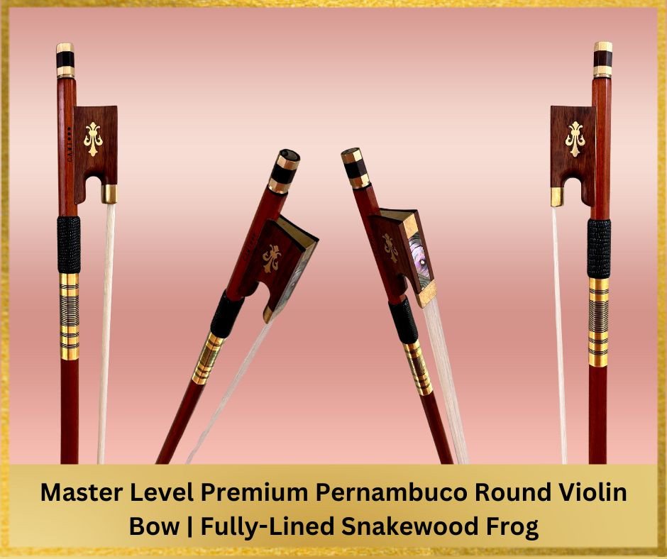 4/4 Master Level Premium Pernambuco Round Violin Bow | Fully-Lined