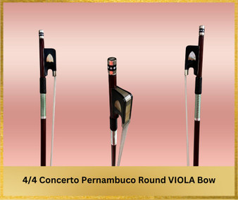 Concerto Pernambuco Round VIOLA Bow | Fully-Lined Ebony Frog