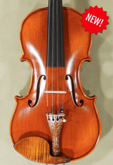4/4 Gliga Gama Elite X Advanced Violin D1709, Stradivari Pattern, full front view. Master Sound setup with Pirastro strings.