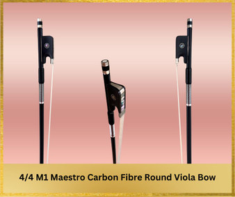 M1 Maestro Carbon Fibre Viola Bow | Round | Fully-Lined Ebony Frog