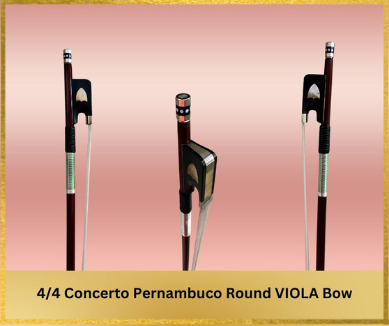 Concerto Pernambuco Round VIOLA Bow | Fully-Lined Ebony Frog